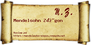 Mendelsohn Zágon névjegykártya